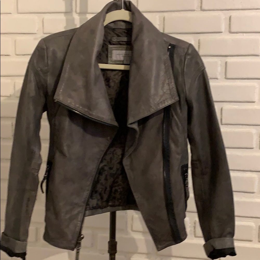 Marc New York Leather Side Zip Jacket